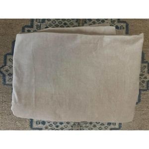 2 Beige World Market Velvet Curtains(82” by 53”)